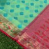 Banarasi Handloom Kora Cotton Resham Boota Alfi Border Saree - Image 2