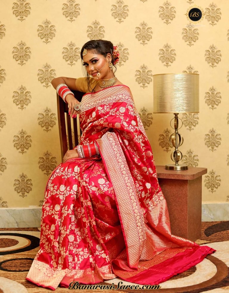 Pure Banarasi Katan Silk Roopa Sona Zari Jaal Saree