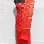 Banarasi Handloom Red Color Zari Boota Suit