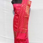 Banarasi Handloom Pink Color Zari Boota Suit