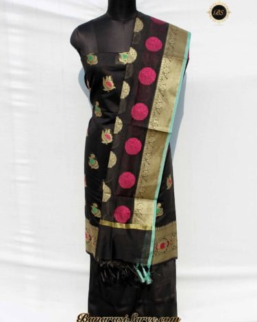 Banarasi Handloom Black Color Resham and Zari Boota Suit