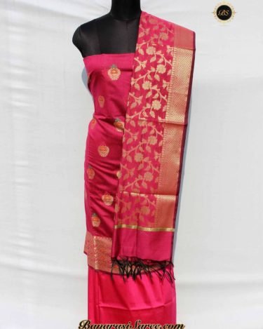 Banarasi Handloom Raspberry Color Resham and Zari Boota Suit