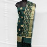 Banarasi Handloom Basil Color Resham and Zari Boota Suit