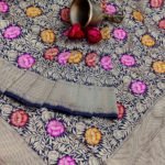 Pure Banarasi Handloom Katan Silk Navy Blue Color Vasket Saree
