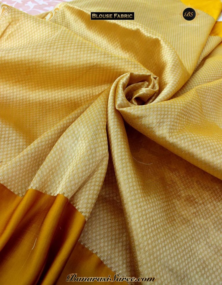Pure Banarasi Handloom Off white Gold Tissue Jaal Saree - Image 4