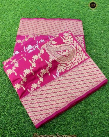 Pure Banarasi Handloom Katan Silk Magenta Saree