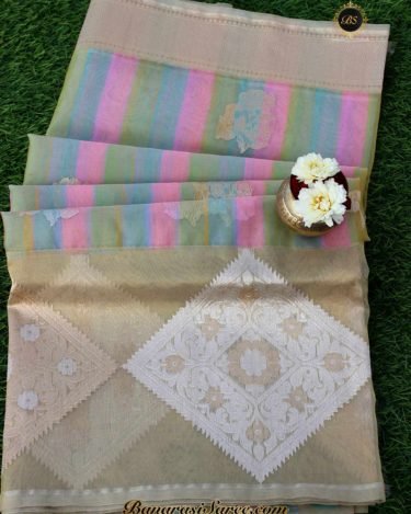 Pure Banarasi Handloom Sona Roopa Kora Saree