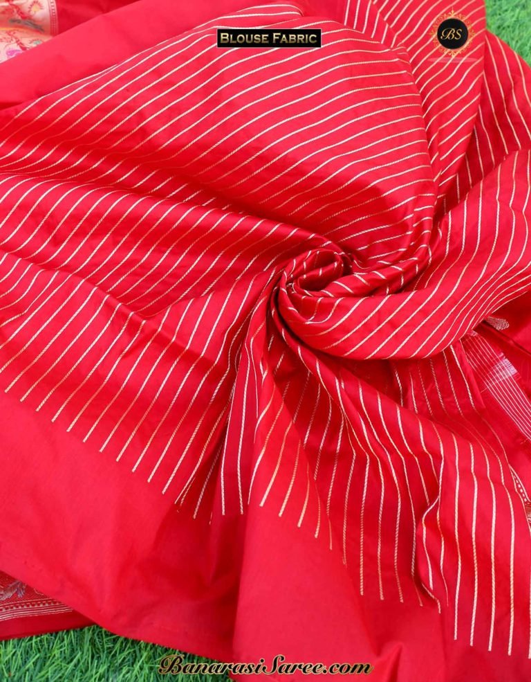 Pure Banarasi Handloom Katan Silk Red Saree - Image 4