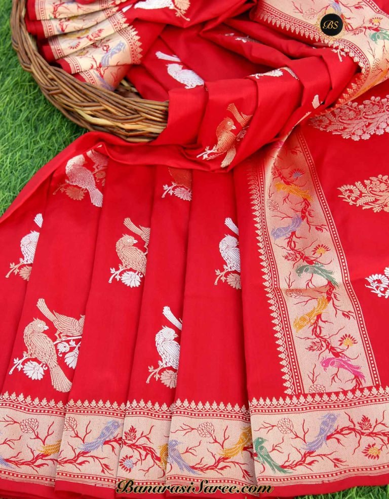 red banarasi saree