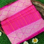 Pure Banarasi Handloom Katan Silk Pink Resham Saree