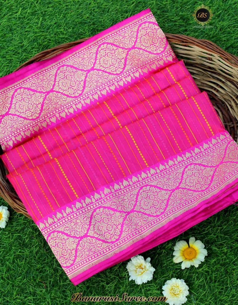 pink banarasi saree