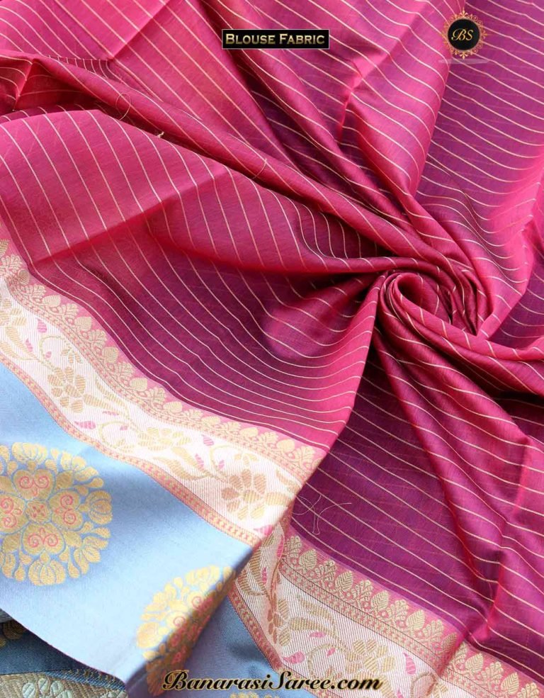 Banarasi Handloom Soft Cotton Silk Zari Check Saree - Image 5