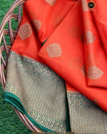 Banarasi Handloom Kora Silk Antique Zari Boota Saree