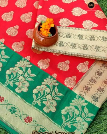 Banarasi Handloom Soft Silk Zari Booty Saree