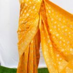 Banarasi Handloom Soft Silk Golden Sona Roopa Jaal Saree