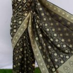 Banarasi Handloom Soft Silk Black Floral Jaal Saree