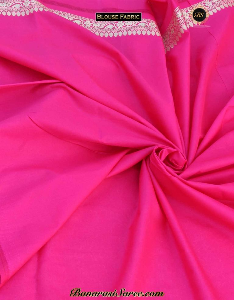 Banarasi Handloom Soft Silk Pink Floral Booty Jaal Saree - Image 5