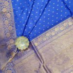 Pure Banarasi Handloom Katan Silk Royal Blue Color Zari Booty Saree