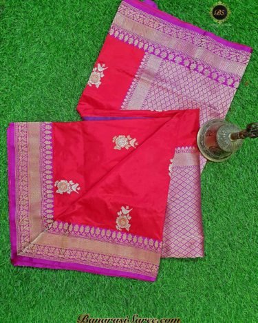 Pure Banarasi Handloom Katan Silk Sona Roopa Boota Saree