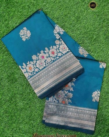 Pure Banarasi Handloom Katan Silk Alfi Border Saree