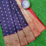 Pure Banarasi Handloom Katan Silk Alfi Booty Skirt Border Saree