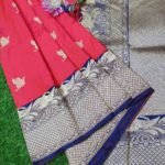 Pure Banarasi Handloom Katan Silk Bird Boota Border Saree