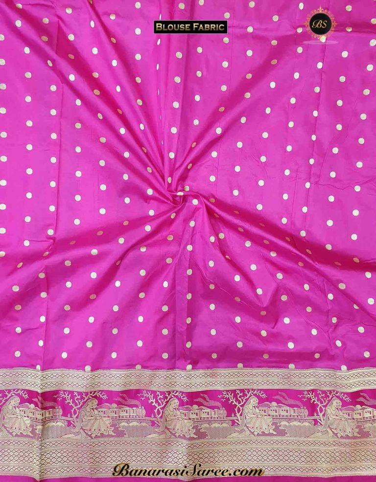 Pure Banarasi Handloom Katan Silk Dancing Figure Saree - Image 6