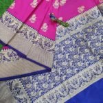 Pure Banarasi Handloom Katan Silk Pink Peacock Figure Saree