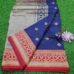 Pure Banarasi Handloom Katan Silk Blue Color Booty Saree