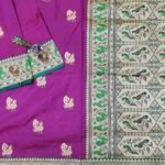 Pure Banarasi Handloom Katan Silk Purple Color Paithani Border Figure Boota Saree