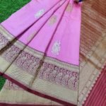 Pure Banarasi Handloom Katan Silk Sona Roopa Figure Boota Saree