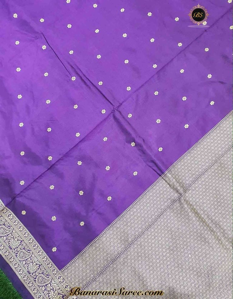 Pure Banarasi Handloom Katan Silk Resham Booty Saree - Image 2