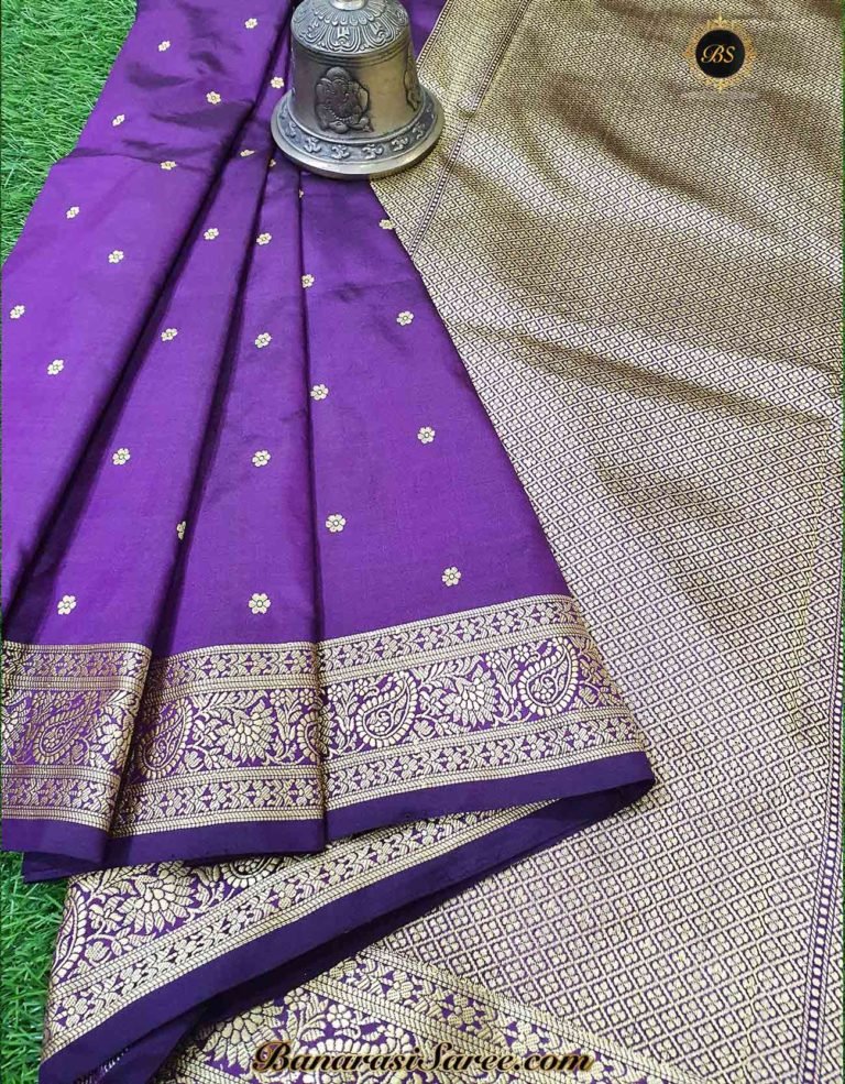 Pure Banarasi Handloom Katan Silk Resham Booty Saree