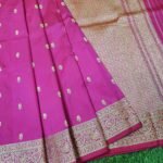 Pure Banarasi Handloom Katan Silk Pink Resham Booty Saree