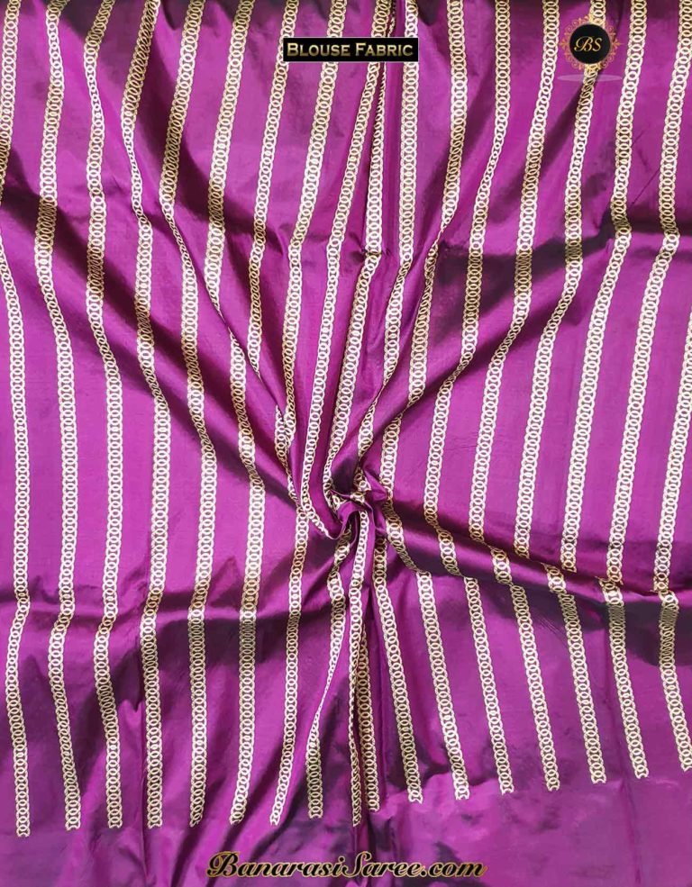Pure Banarasi Handloom Katan Silk Dark Magenta Boota Border Saree - Image 5