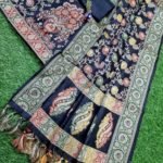 Banarasi Handloom Cotton Silk Black Color Alfi Jaal Suit