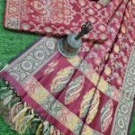 Banarasi Handloom Cotton Silk Maroon Color Alfi Jaal Suit