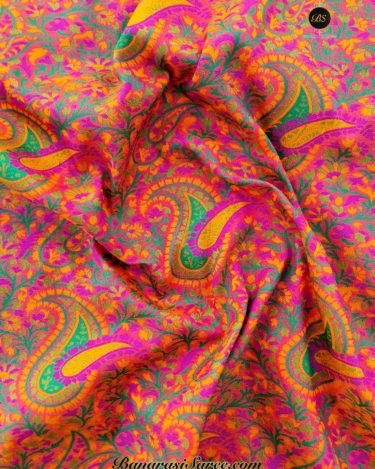 Pure Banarasi Handloom Katan Silk Pink Color Tanchoi Saree