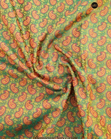 Pure Banarasi Handloom Katan Silk Bottle Green Color Tanchoi Saree