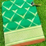Banarasi Handloom Soft Silk Green Color Zari Pattern Saree