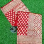 Banarasi Handloom Soft Silk Red Color Zari Booty Saree