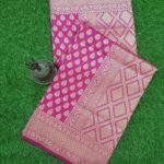 Banarasi Handloom Soft Silk Pink Color Zari Booty Saree