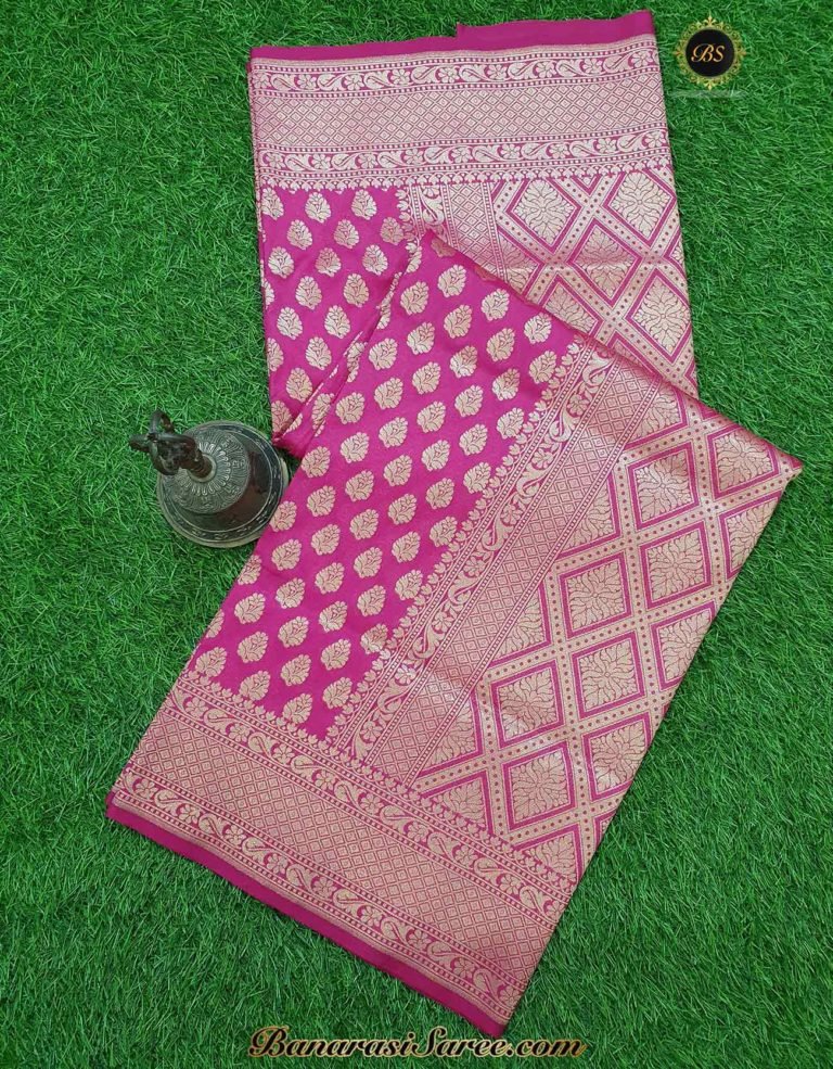 Banarasi Handloom Soft Silk Pink Color Zari Booty Saree