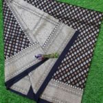 Banarasi Handloom Soft Silk Black Color Alfi Booty Saree
