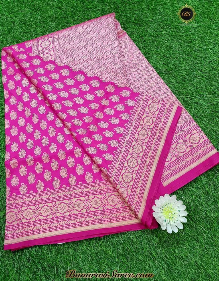 Banarasi Handloom Soft Silk Pink Color Zari Booty Saree