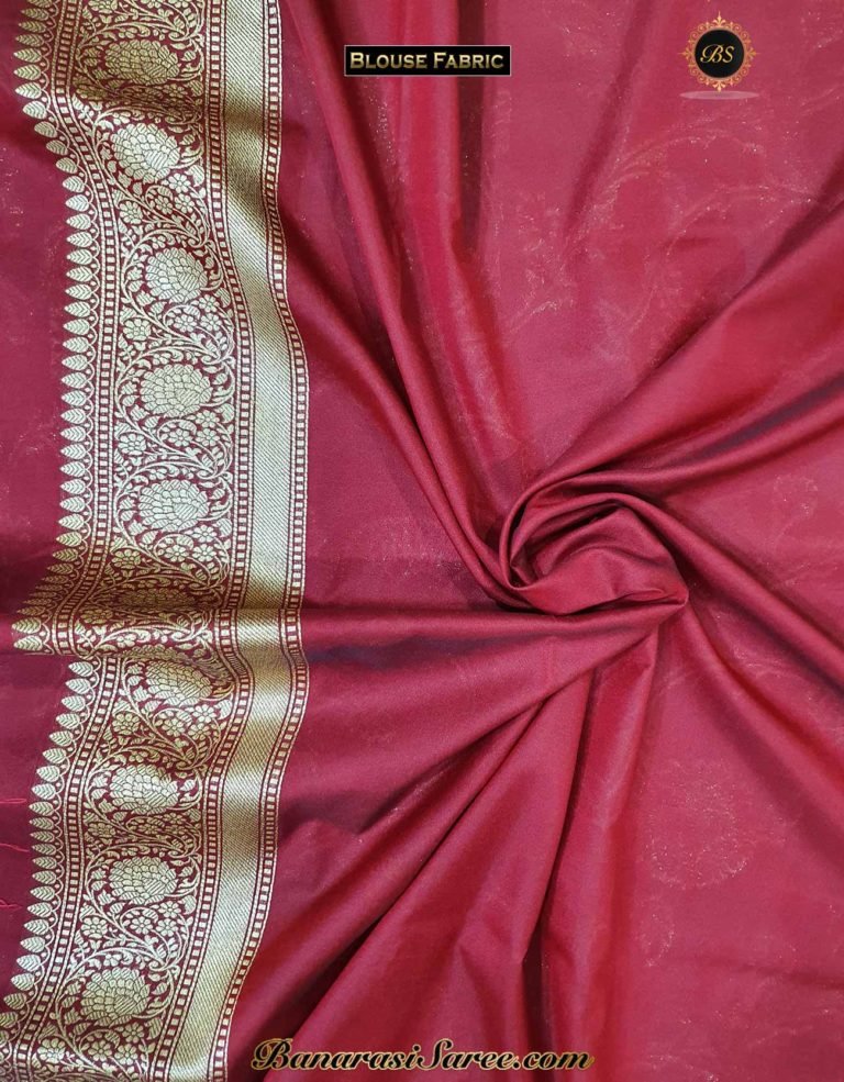 Banarasi Handloom Soft Silk Maroon Color Sona Roopa Jaal Saree - Image 7