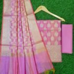 Banarasi Handloom Cotton Silk Baby Pink Color Boota Suit