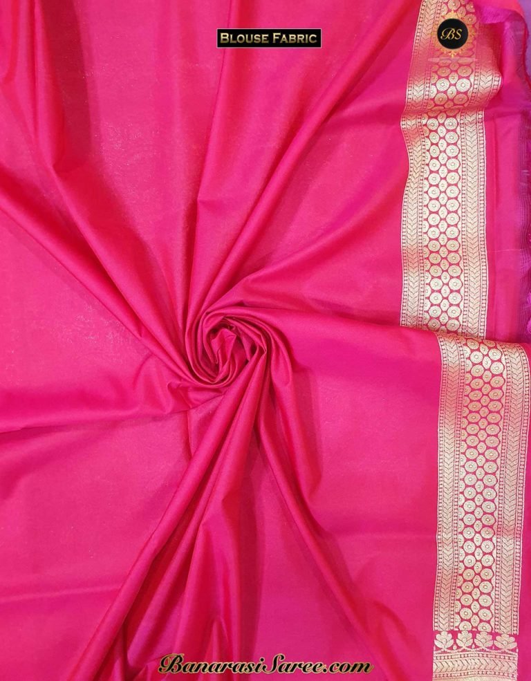 Banarasi Handloom Soft Silk Magenta Color Zari Jaal Saree - Image 6